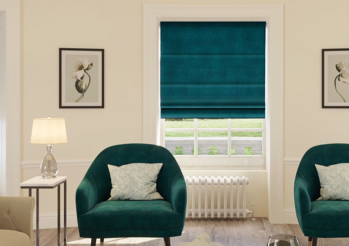 Florence Faux Suede, Ink Blue - Roman Blind - Image 3